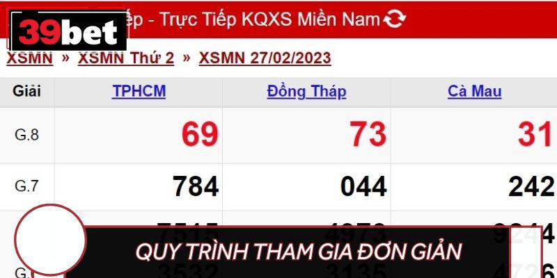 Quy trình tham gia Xổ số 39BET đơn giản